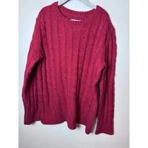Gymboree Kids Crewneck Cable Knit Red Sweater Sz 7-8